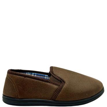 JO & JOE MENS FULL SLIPPER - DARK BROWN
