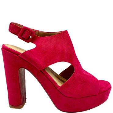FESTISSIMO WOMENS PLATFORM STRAP SANDAL - FUCHSIA SUEDE