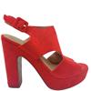 FESTISSIMO WOMENS PLATFORM STRAP SANDAL - RED SUEDE