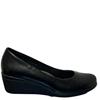 NINE TO FIVE WOMENS WEDGE COURT SHOE - BLACK
