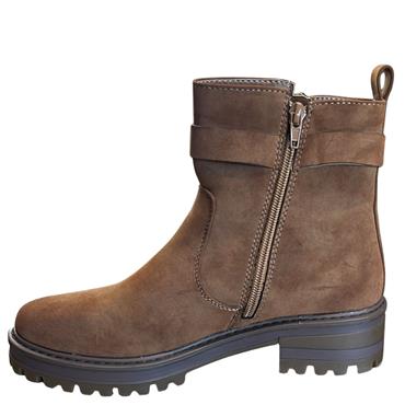 JET 7 WOMENS FUR LINED ZIP ANKLE BOOT - CAMEL