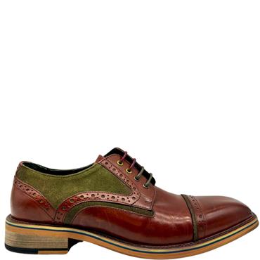 JUSTIN REECE GTS 2TONE TIE BROGUE SHOE - WINE