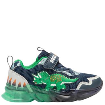 BULL BOYS LIGHTS STRAP TRAINER - NAVY GREEN