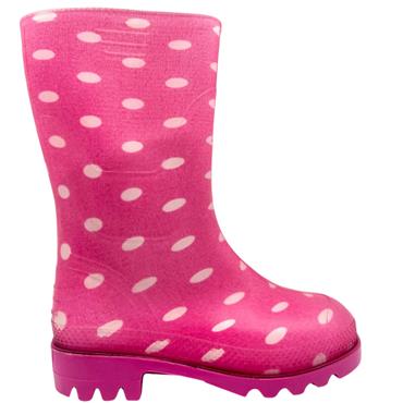 Girls Dot Welly - PINK WHITE