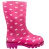 Girls Dot Welly - PINK WHITE