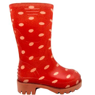 Girls Dot Welly - RED WHITE