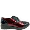 NINE TO FIVE WOMENS TOECAP LACE SHOE - BURGUNDY BLACK