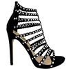 GLAMOUR LDS P/FORM STUD STRAP SANDAL - BLACK