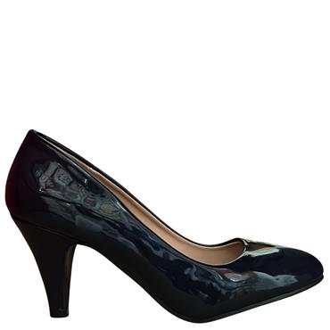 ANDARINA WOMENS MED HEEL COURT SHOE - NAVY