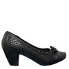 9TO5 LDS LOW HEEL BOW COURT SHOE - BLACK