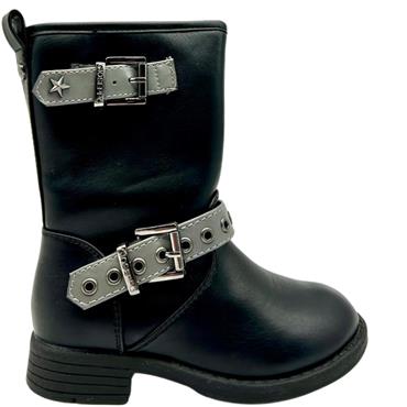 GIOSEPPO GIRLS 2 STRAP BOOT - BLACK
