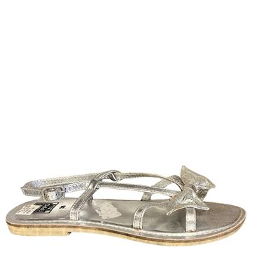 GIOSEPPO BOW STRAP SANDAL - SILVER
