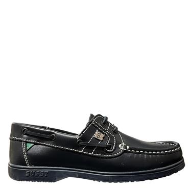 SUSST GIRLS TIE DECK SHOE - NAVY NAVY SOLE