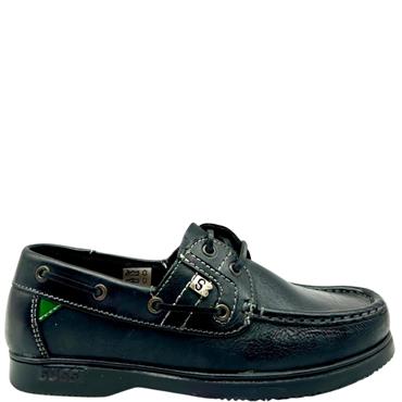 SUSST GIRLS TIE DECK SHOE - BLACK