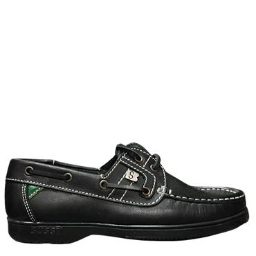 SUSST BLACK SOLE DECK SHOE - BLACK