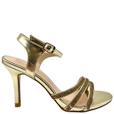 SORENTO WOMENS DIAMANTE STRAP SANDAL - GOLD