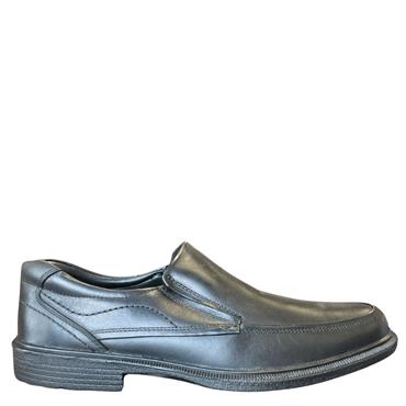 PM GENTS CORRIB LEATHER SLIP ON - BLACK LEATHER