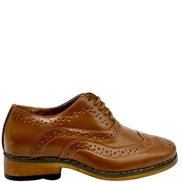GOOR BOYS BROGUE TIE SHOE - TAN
