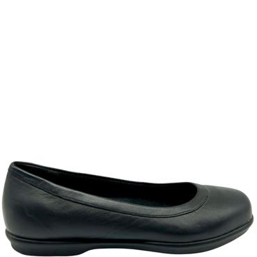 CROCS FLAT WORK SHOE - BLACK LEATHER