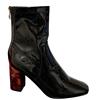 TRUFFLE BACK ZIP ANKLE BOOT - BLACK PATENT