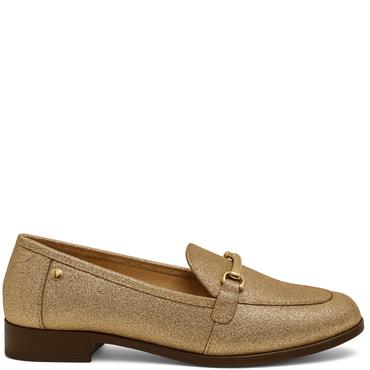 ZANNI WOMENS FLAT CHAIN SLIP ON SHOE - GOLD
