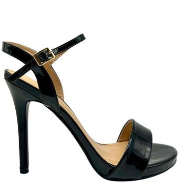 V CONTE LDS P/FORM ANKLE STRAP SDL - BLACK PATENT