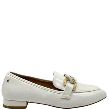 KATE APPLEBY WOMENS CHAIN LOAFER - WHITE PATENT