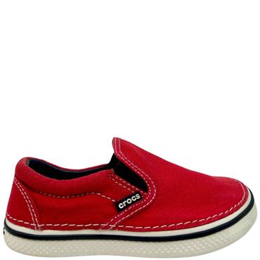 CROCS HOVER SLIP ON CANVAS - RED