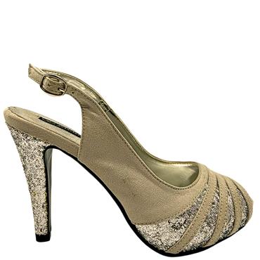 JACLIN HI HEEL STRAP P/TOE - GREY