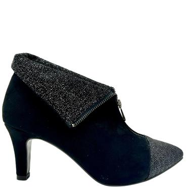 JACLIN TURN DOWN ANKLE BOOT - BLACK GLITTER