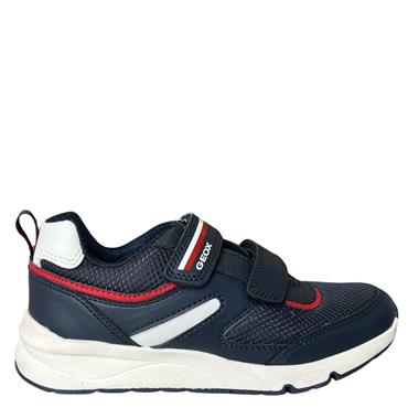 GEOX BOYS VELCRO STRAP TRAINER - NAVY RED