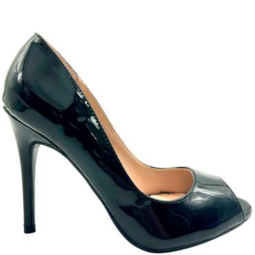 GUAPISSIMI WOMENS PEEP TOE COURT SHOE - BLACK PATENT