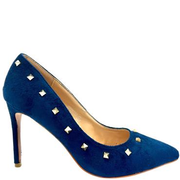 GUAPISSIMA WOMENS STUD COURT SHOE - NAVY SUEDE