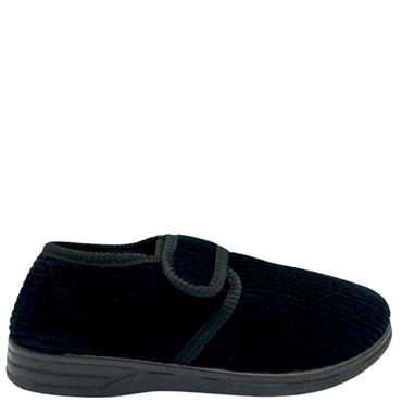 JO & JOE MENS VELCRO SLIPPER - BLACK