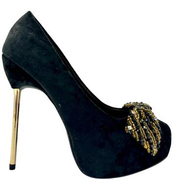 RAVEL GOLD HEEL COURT - BLACK