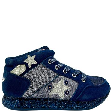 LELLI KELLY GLITTER LIGHTS TIE BOOT - BLUE SUEDE