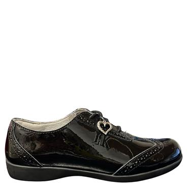 LELLI KELLY BROGUE TIE SHOE - BLACK PATENT