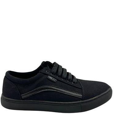 MORGAN CANVAS LACE TRAINER - BLACK