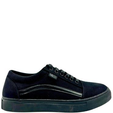 MORGAN CANVAS LACE TRAINER - BLACK