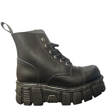 NEW ROCK WOMENS CHUNKY SOLE ANKLE BT - BLACK