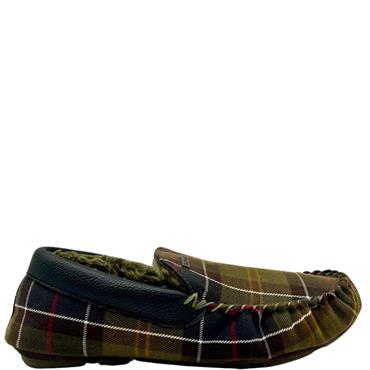 BARBOUR GTS MOCC SLIPPER - GREEN CHECK