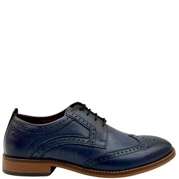 BASE GTS BROGUE TIE DRESS SHOE - NAVY