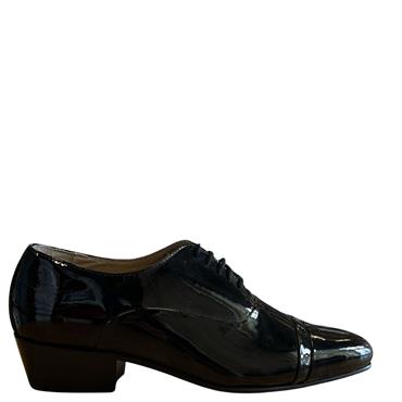 MONTECATINI CUBAN HEEL LACE SHOE - BLACK