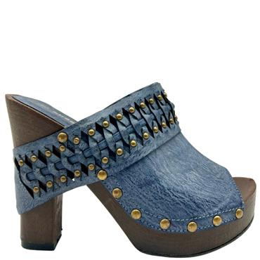 SUSST PEEPTOE CLOG - BLUE
