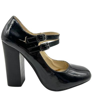 TRUFFLE BLOCK HEEL TBAR - BLACK PATENT