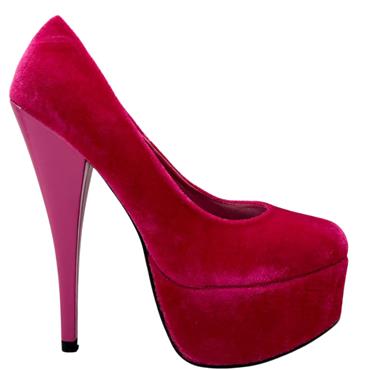 BEBO VELVET PLATFORM COURT - FUCHSIA