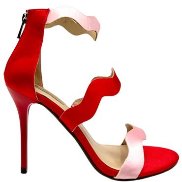 GLAMOUR LDS HEEL IN ANKLE STRAP SDL - RED PINK