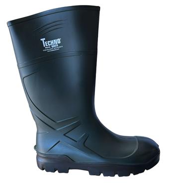 TECHNO MENS RUBBER WELLINGTON - GREEN BLACK