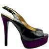 SUSST PEEPTOE PLATFORM COURT - BLACK PURPLE