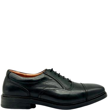 SOFTWALK TIE TOE CAP SHOE - BLACK